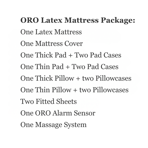 ORO Advanced Sleep Latex Mattress with Pressure Relief Comfort Recess