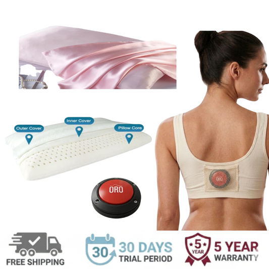 ORO Latex Pillow with Stillbirth Alarm & two silk Pillowcases