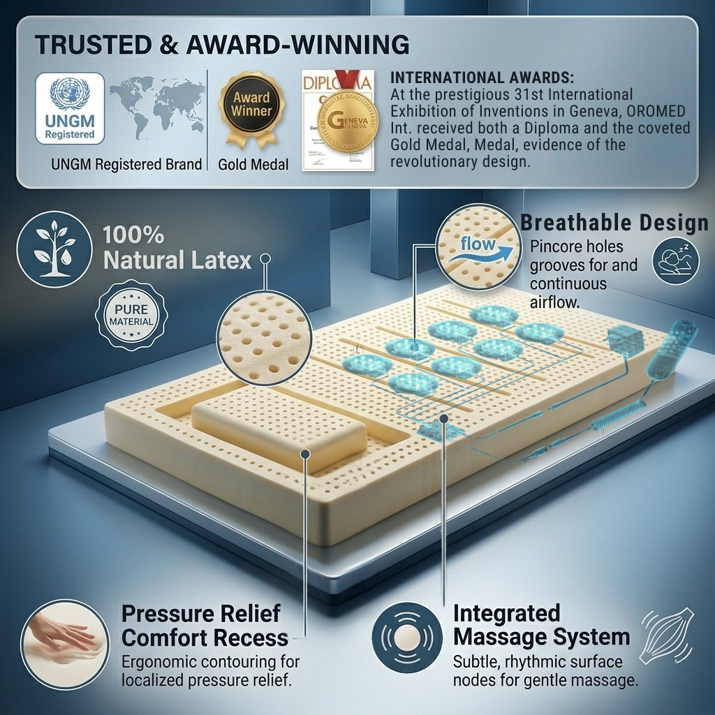 ORO Advanced Sleep Latex Mattress with Pressure Relief Comfort Recess
